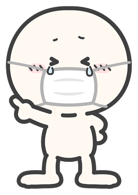 マスクをする人