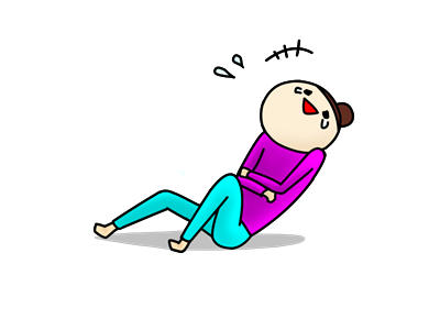 おなかを抱え笑う女性