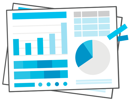 表とグラフの描かれた書類